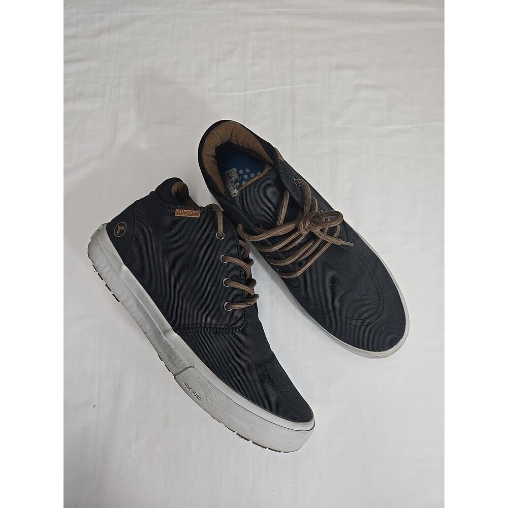 Kustom Men’s Hotham Black Tough Shoes Size 10 High‎ Tops Sneakers Lace Up Travel